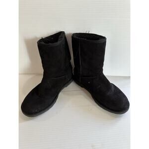Black Women's Suede Winter Boots - Brand Unspecified